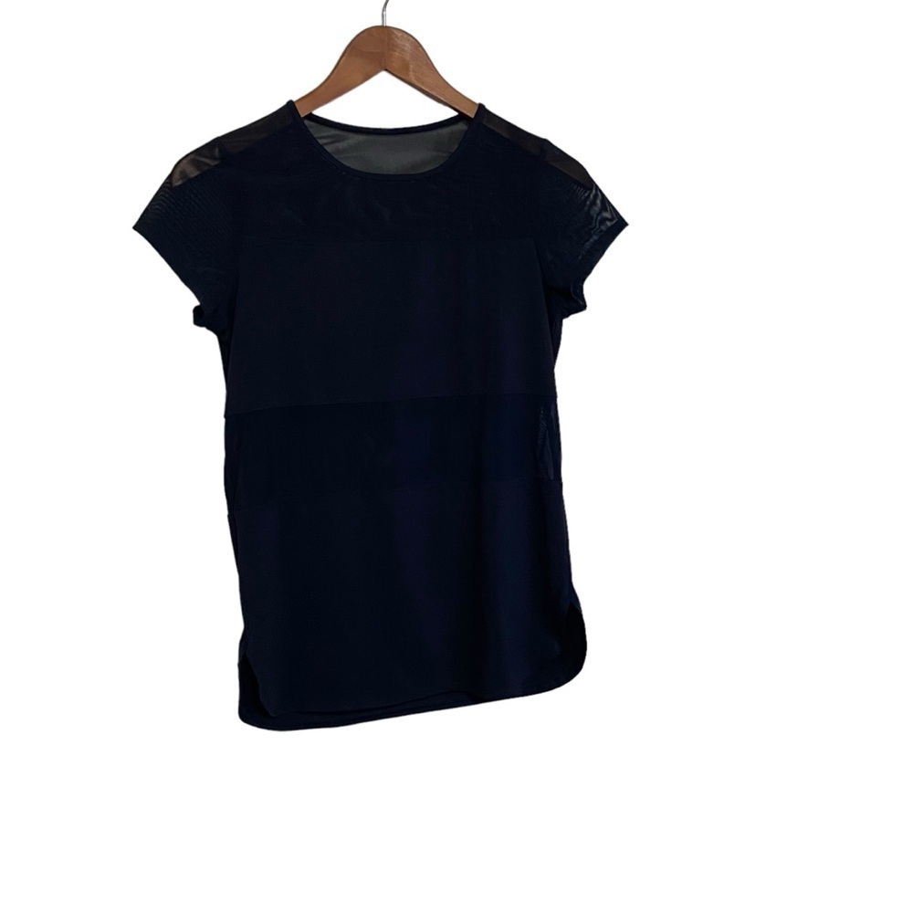 Fabletics Ladies Pull Over ActiveWear Shirt Black, Some Sheer Short Sleeve SZ XS - Picture 3 of 14